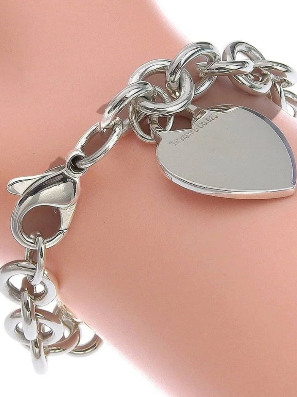 TIFFANY&Co. Return to Bracelet Heart tag Silver925 34.6g unisex